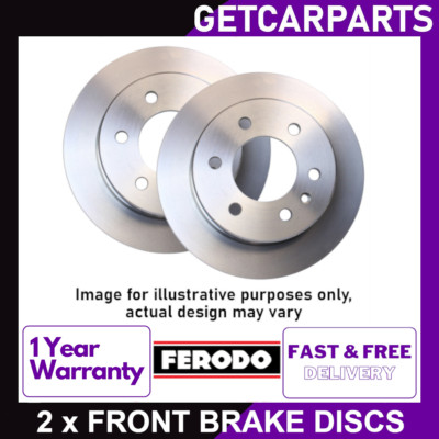 2x Ferodo DDF1221C Front Brake Discs For Volkswagen Polo  2005 - 2018 GTI / TSI