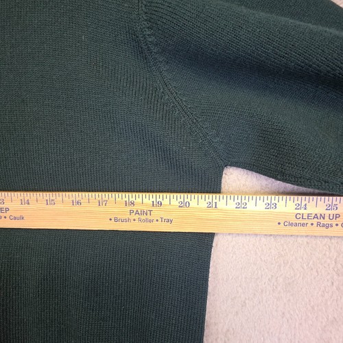 Vintage Talbots Cardigan Womens L Green Merino Wool Cable Knit preppy Old Money - Picture 6 of 12