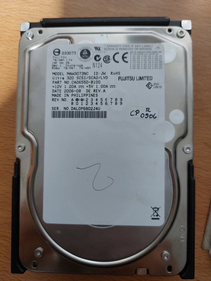 Fujitsu 73Gb SCSI/SCA2/LVD, MAW3073NC 8Mb Cache, Festplatte Ultra 320 SCSI