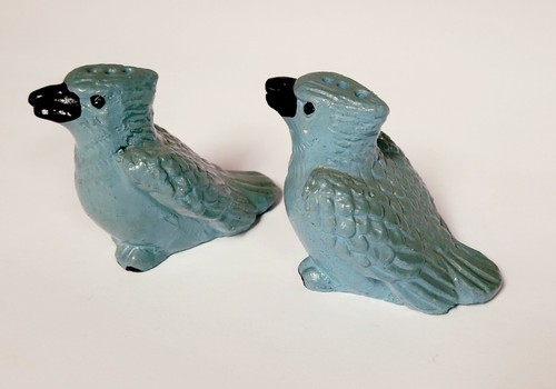 Vintage Blauer Eichelhäher Vogel Figur Salz Pfefferstreuer Komposit - Bild 12 von 12