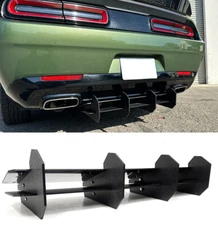 G3 Dual Deck Rear Diffuser Bumper 4 Blades Winglet Wind Fit 15-23 Challenger
