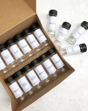 12 Pack Glass Spice Jars With Lids And Printed Waterproof Adhesive Labels 