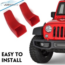 Red Factory Bumper Tow Hook Covers For 2007-23 Jeep Wrangler Jk Jl Jt Gladiator