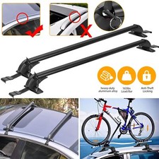 Universal Lockable Aluminium Car Roof Rack Bars No Rail Anti Theft Carrier,105CM