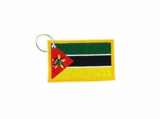Keychain keyring embroidered embroidery patch double sided flag mozambique