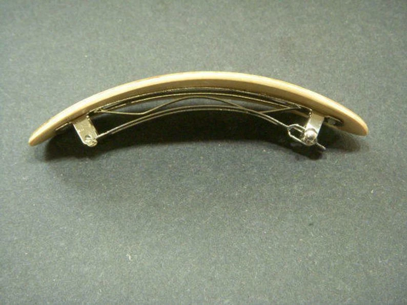 Pinza de pelo pasador francés mujer moda flor marrón hecho a mano en EE. UU. Foto 3 de 4