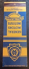 vtg matchbook MATCHCOVER 30's General Motors Institute Cafeteria Flint Michigan