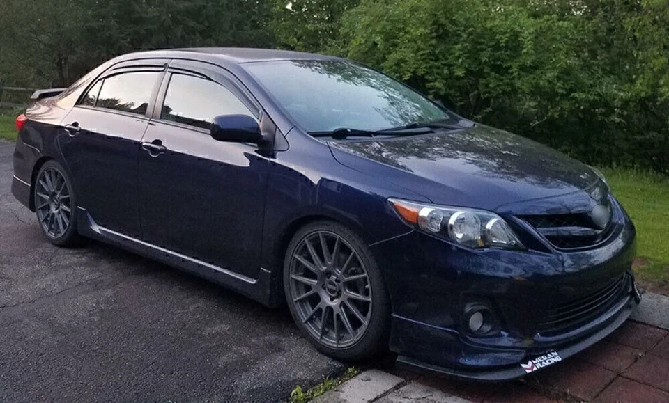 Para Toyota Corolla 2009-2013 sedán estilo JDM Mugen viseras de ventana protectores de lluvia para sol Foto 3 de 4