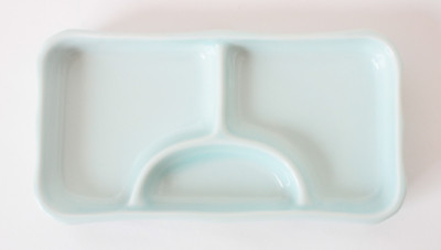 Mino ware Japanese Ceramics Three Section Plate Powder Blue made in Japan