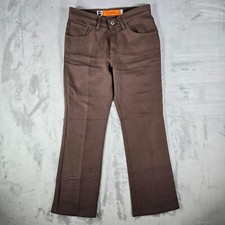 Vintage 1997 Levi's SilverTab Flare Leg Brown Polyester Pants Juniors 9 Short 