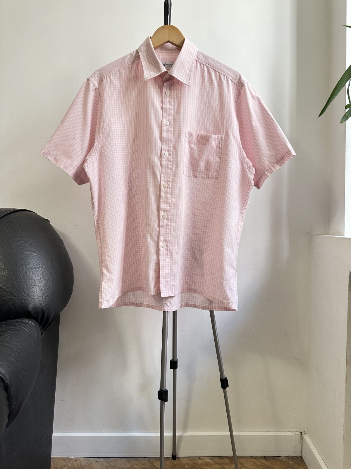 Yves Saint Laurent Camicia Rosa Manica Corta Uomo L