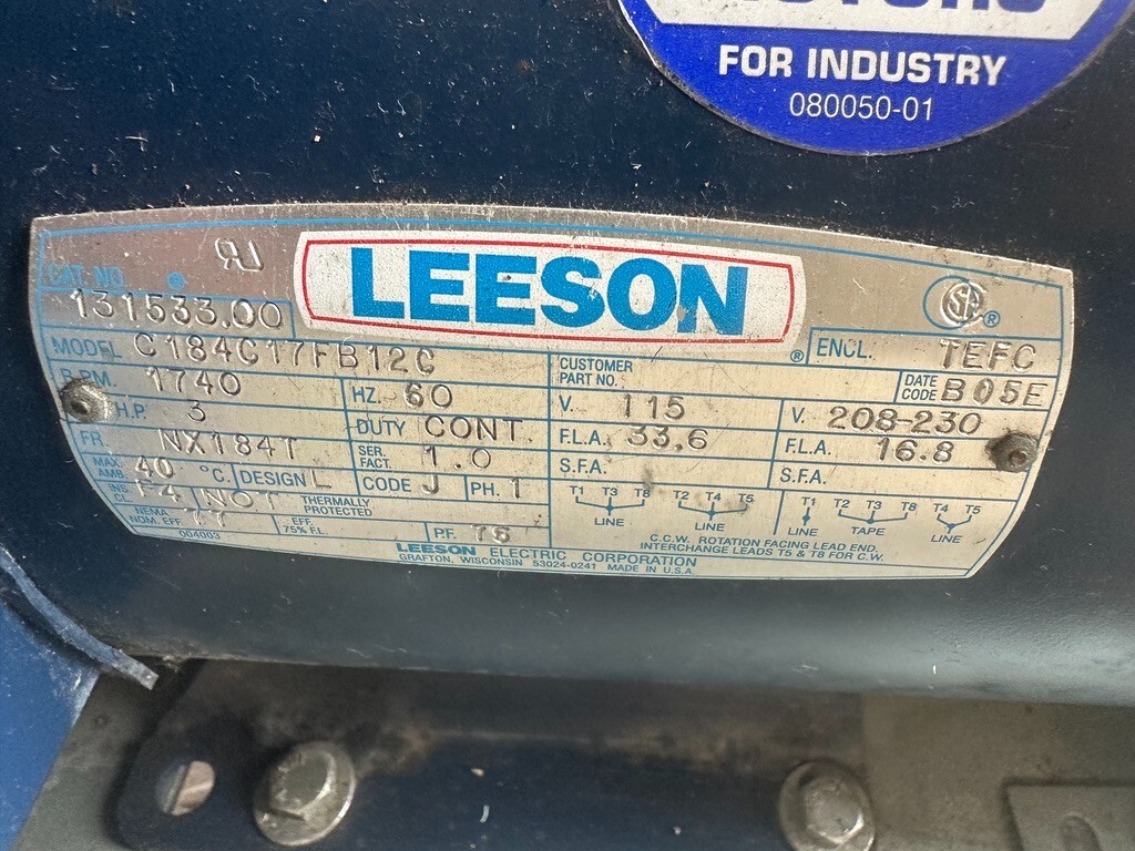 Allegro Industries A3025 6-Port Air Respirator Pump, 3hp  Single Phase, 110/220v