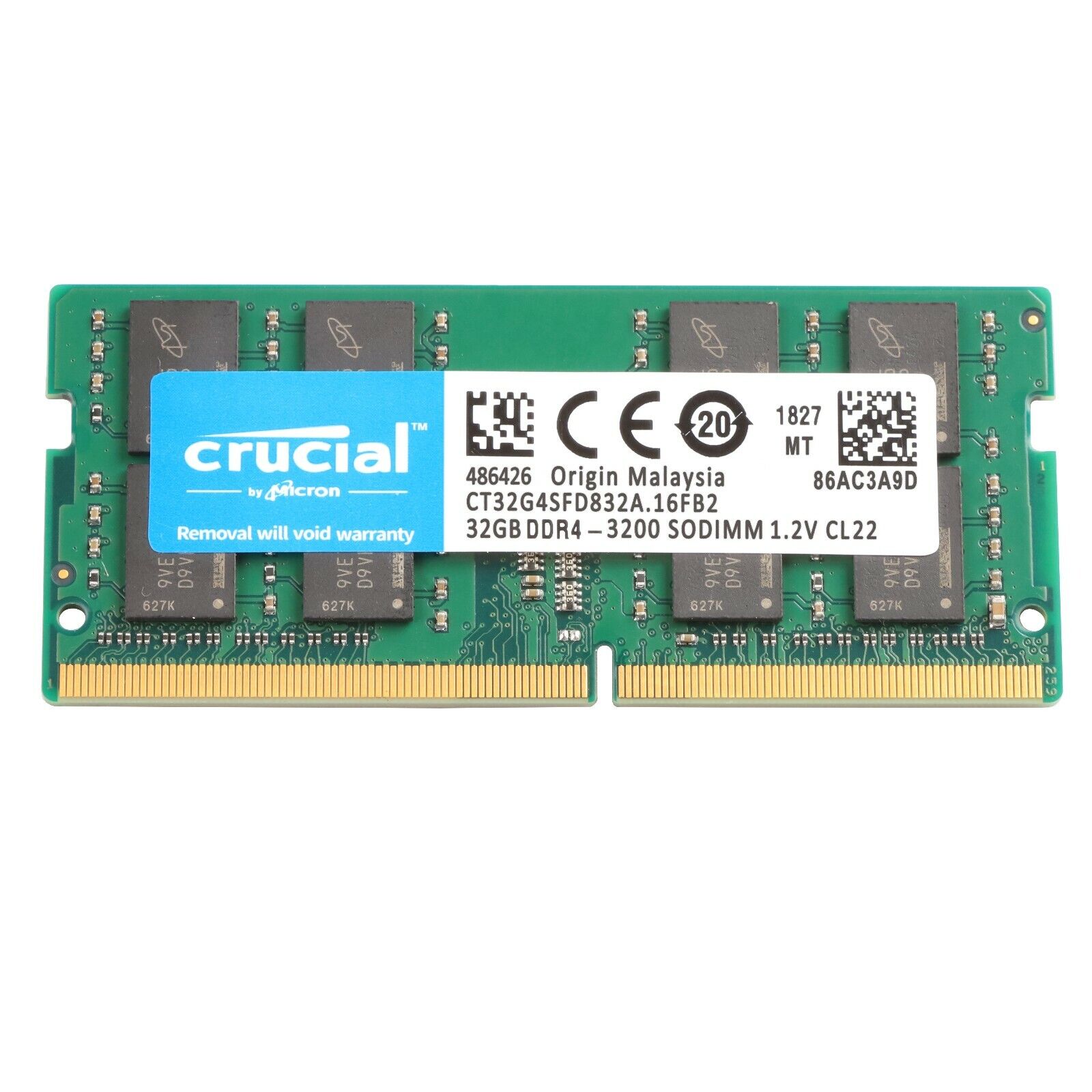 Crucial 64GB Kit (2x 32GB) DDR4 3200Mhz CL22 SODIMM 260-Pin Ram  CT2K32G4SFD832A – ASA College: Florida