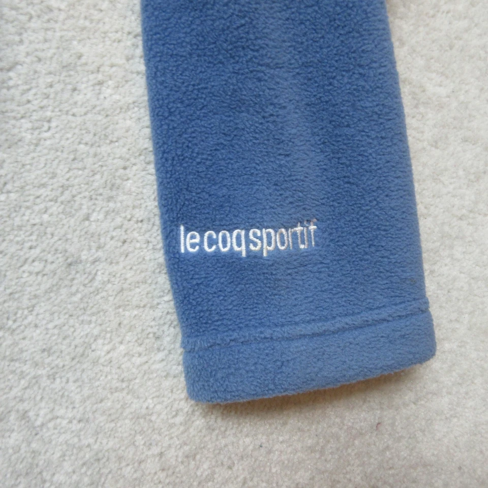 VINTAGE Le Coq Sportif Vellón Mujer Reino Unido 12 Azul Cuello Alto Aire Libre Deportes EU 40 Foto 3 de 4