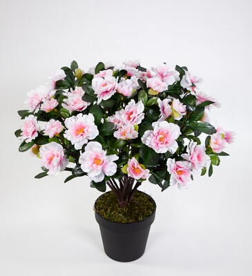 Große Azalee 36cm pink-weiß im Topf LA künstliche Blumen Kunstpflanzen