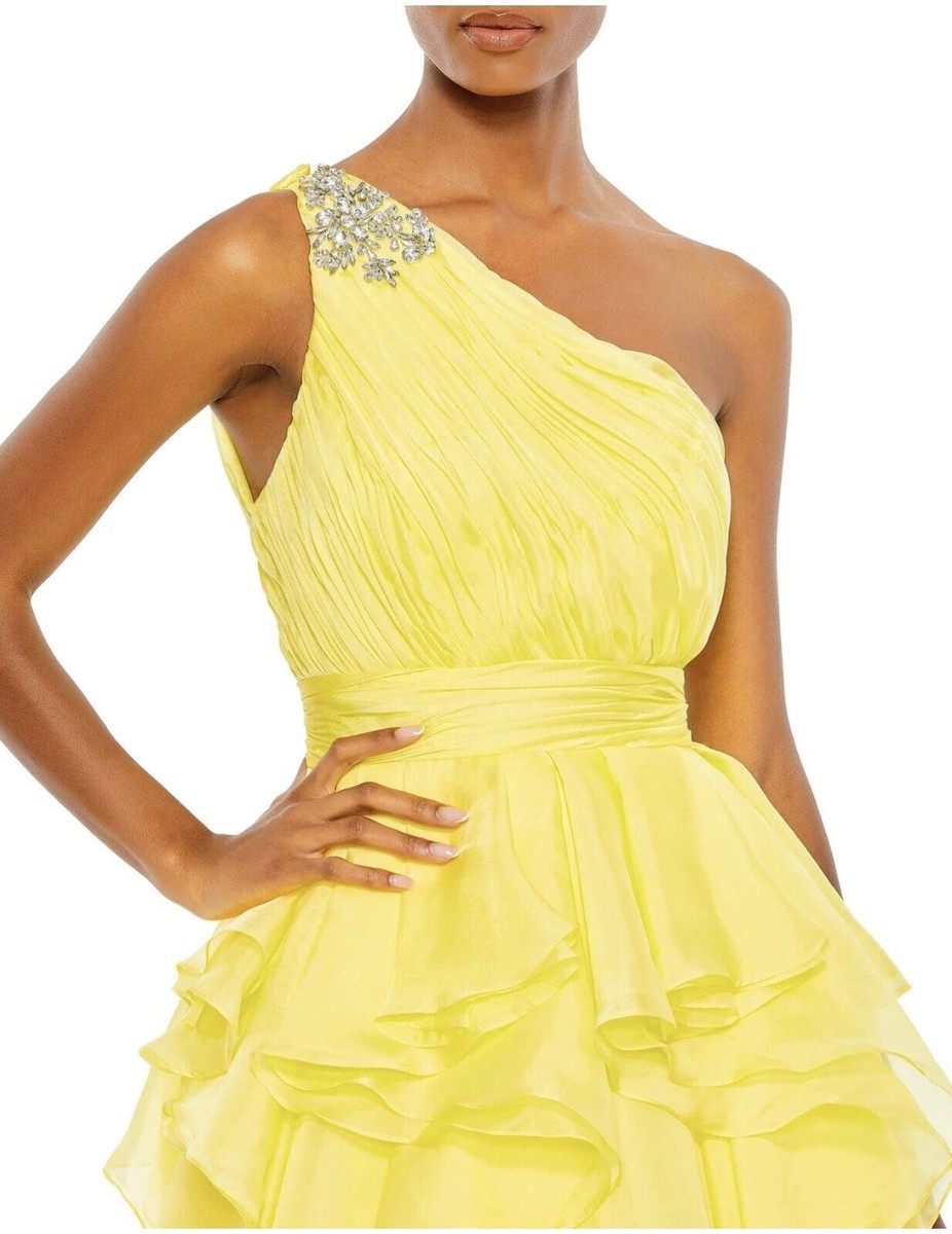 green emerald velvet dress Luxury Mustard Evening Gown with High Slit M / Yellow / Silk
