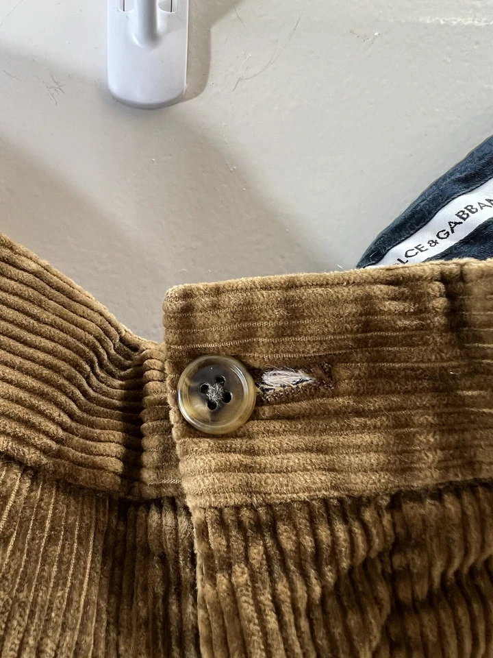 Dolce & Gabbana Men’s Corduroy Pants Size L Chestnut Brown Classic Luxury Preppy - Image 4 of 4