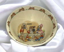 Vintage Bunnykins Royal Doulton England China Cereal Bowl Night Out Theater Show