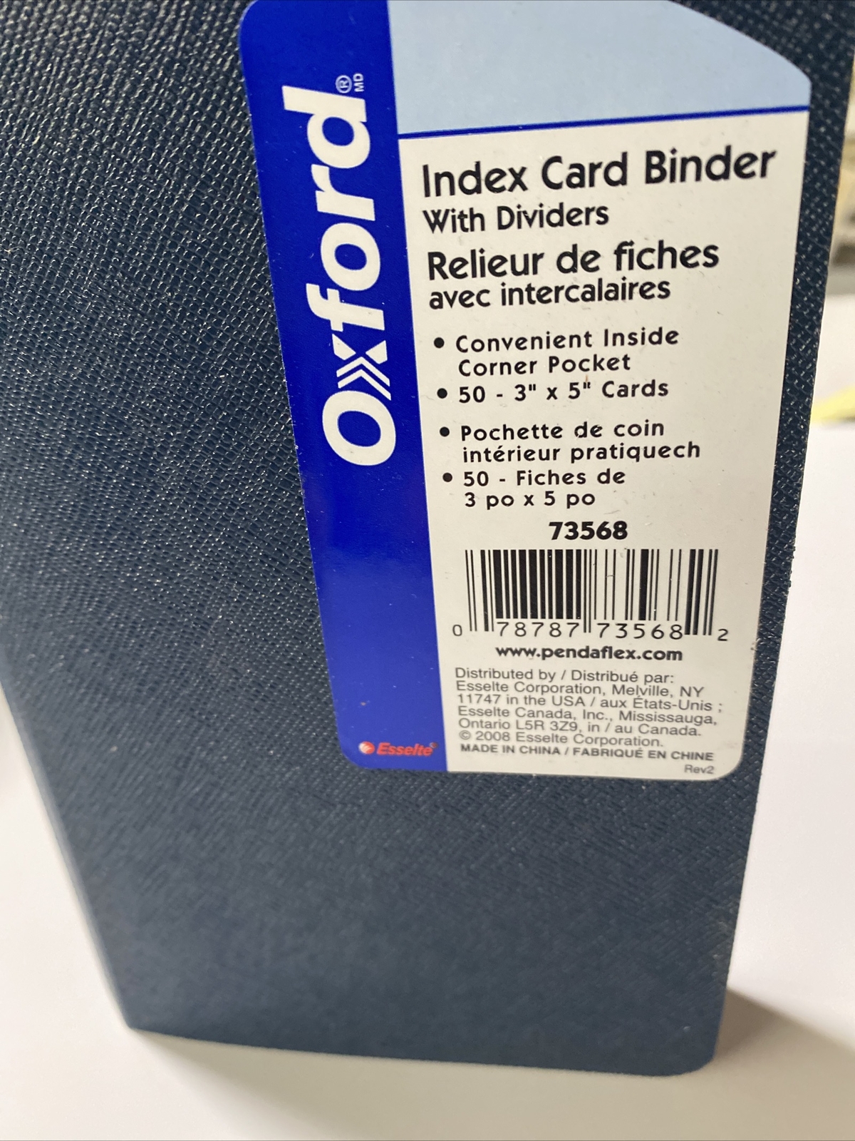 INDEX CARD BINDER With Dividers Blue Poly Oxford 50 3x5 Cards -(q) | eBay