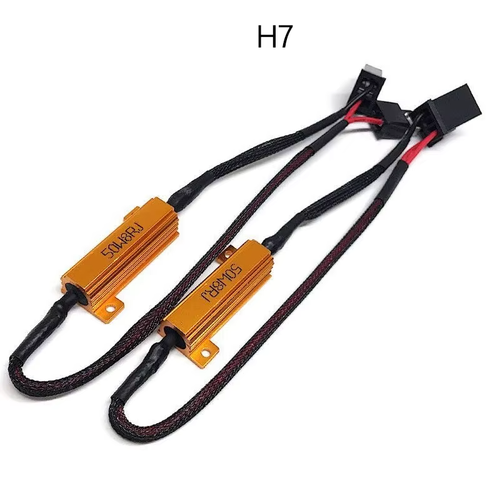 COPPIA RESISTENZE SPEGNISPIA CANBUS DECODER PER LAMPADE A LED H7 12V NO ERROR - Picture 2 of 7