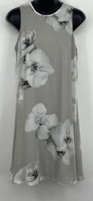 Calvin Klein Womens Shift Dress Size 4 NEW Floral Gray Sleeveless Round Neck