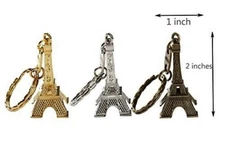 Key Chains-3 Eiffel Tower--Metal (One of each color)