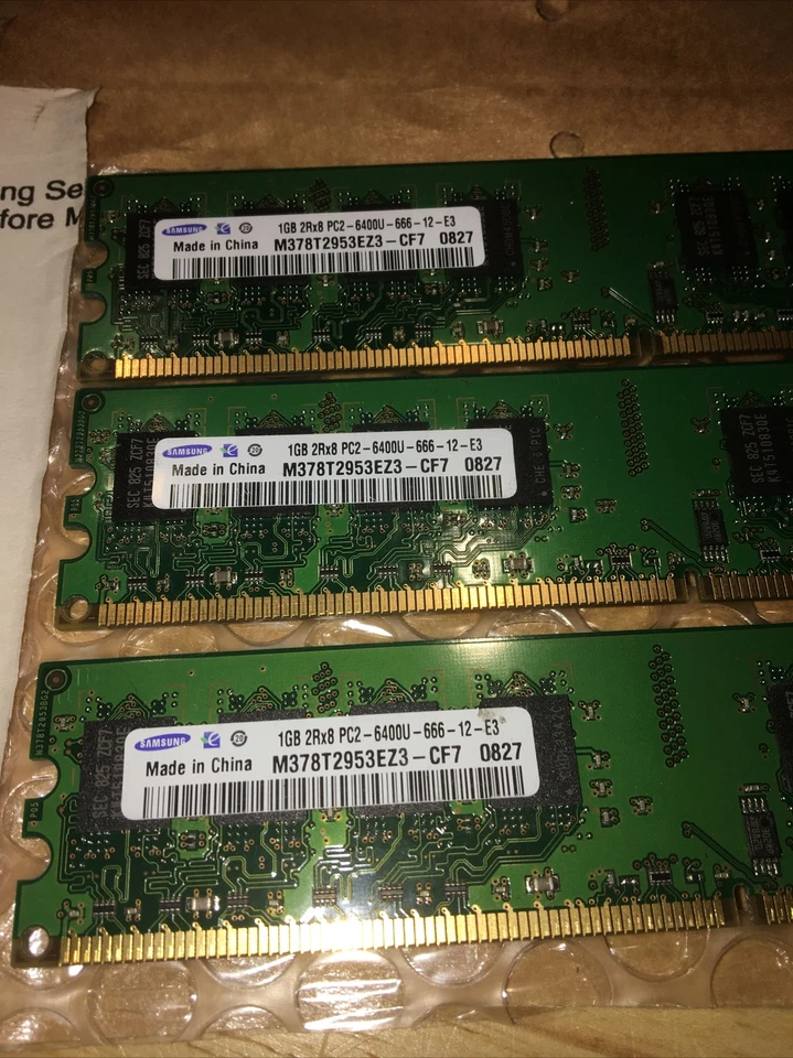 (3 x1GB) Samsung M378T2953EZ3-CF7 PC2-6400U DDR2 RAM - Image 2 of 4