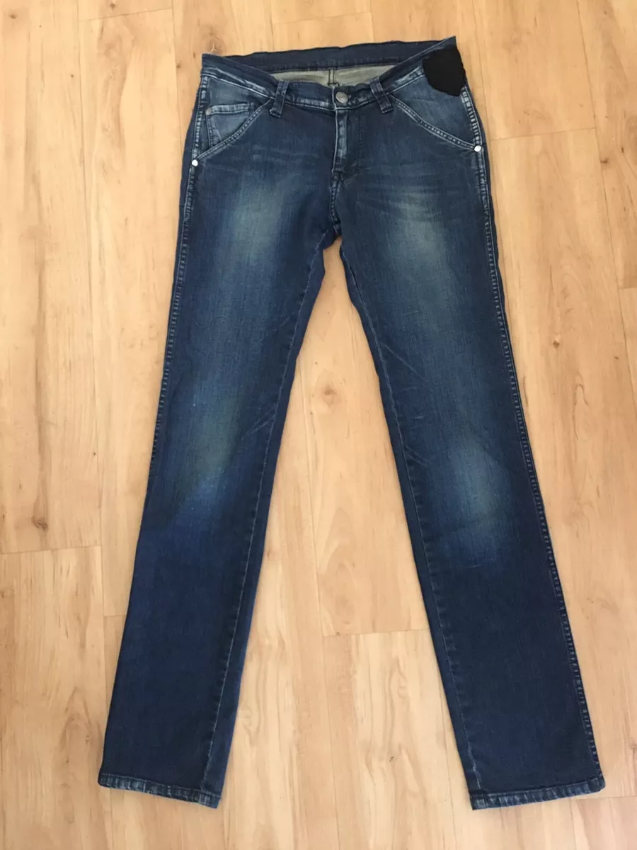 Men s WRANGLER Skanders Jeans Size 30 Low Waist Blue Denim Faded