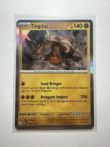 Paradox Rift Holo Ting-Lu 109/182 Rare Pokemon Card | eBay
