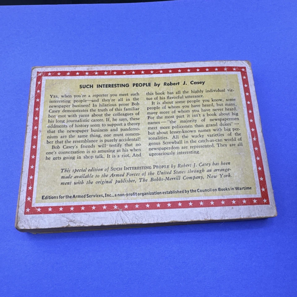 💥 Armed Services Edition M-18 💥 SUCH INTERESTING PEOPLE 💥WW2 Rare - Image 3 of 4