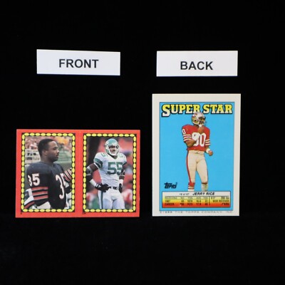 1988 Jerry Rice #8 49ers Back #6 / 234 Neal Anderson / Alex Gordon Front Sticker