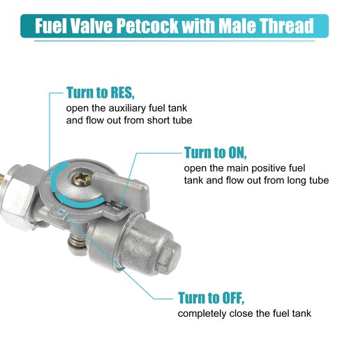 Male Thread Fuel Valve Petcock fits for Yamaha RX50 RD60 YZ80 DT80 GT80 - 1pcs - Picture 3 of 7