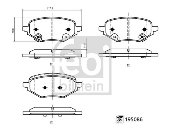 Bremsbelagsatz Scheibenbremse Febi Bilstein 195086 FüR MG ZS SUV AZS1 Gdi Vti-image