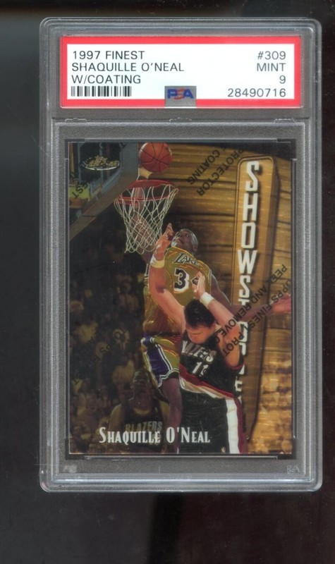1997-98 Topps Finest Showstoppers #309 Shaquille O'Neal Shaq PSA 9 Graded Card