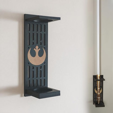 Lightsaber Wall Mount with Pattern, Wooden Lightsaber Stand for Lightsaber Displ