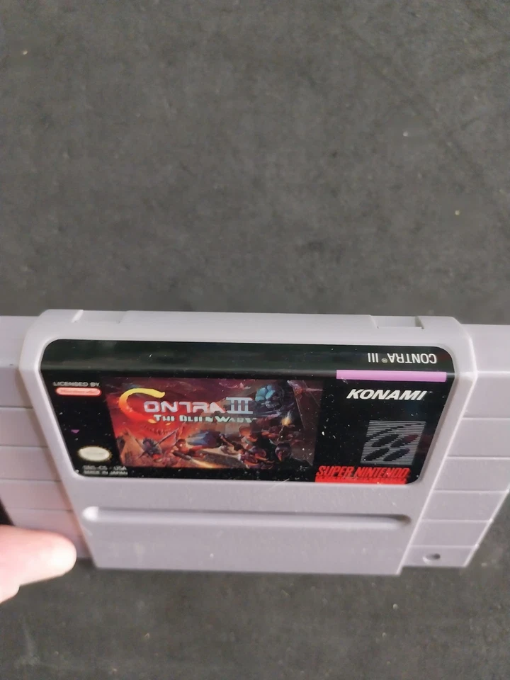 CONTRA III THE ALIEN WARS SUPER NINTENDO SNES NTSC AMERICANO USATO SOLO CASSETTA - Immagine 3 di 4