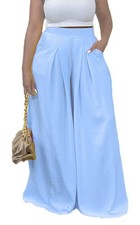 Women's Wide Leg Long Palazzo Pants High Waist Loose Fit Casual Flowy Pants T...
