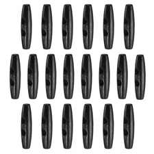 20pcs Wooden Toggle Buttons 50mm 2-Hole Wood Olive Sewing Button, Black