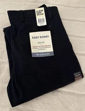 DOCKERS Men's Signature Performance Stretch Slim Fit Khaki Black Pants 32x36 NEW