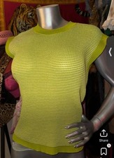 PLEATS PLEASE Issey Miyake Ribbed Knit Green Plaid VEST MEDium Made in Japan