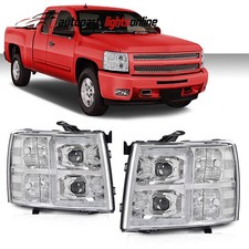 Headlights Leftright Led Drl Tube Projector For 2007-2014 Chevy Silverado 1500