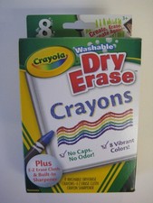 NEW 8 Crayola Washable Dry Erase Crayons - 98-5200