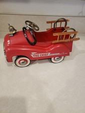 Vintage Fire Truck 10  Long The Chief Replica Telaflora Steel Tin Ladder Damage