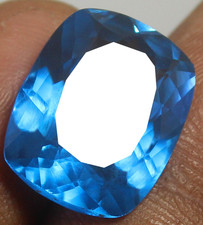 Certified 10.00 Ct Blue (Indicolite) Tourmaline Natural 15x12 MM Cushion Gems