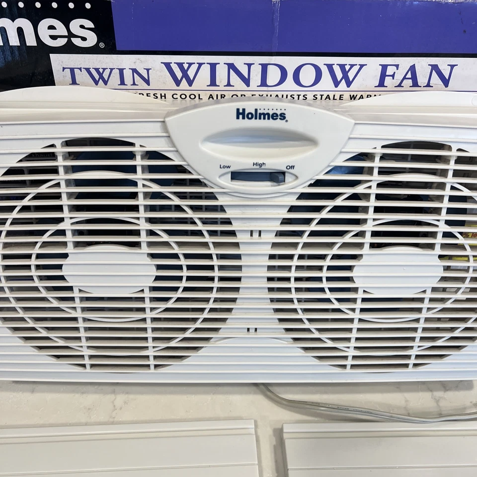 Holmes Hawf2021 Dual Blade Twin Window Fan One Touch Assorted Size White 2 Speed - Image 2 of 4
