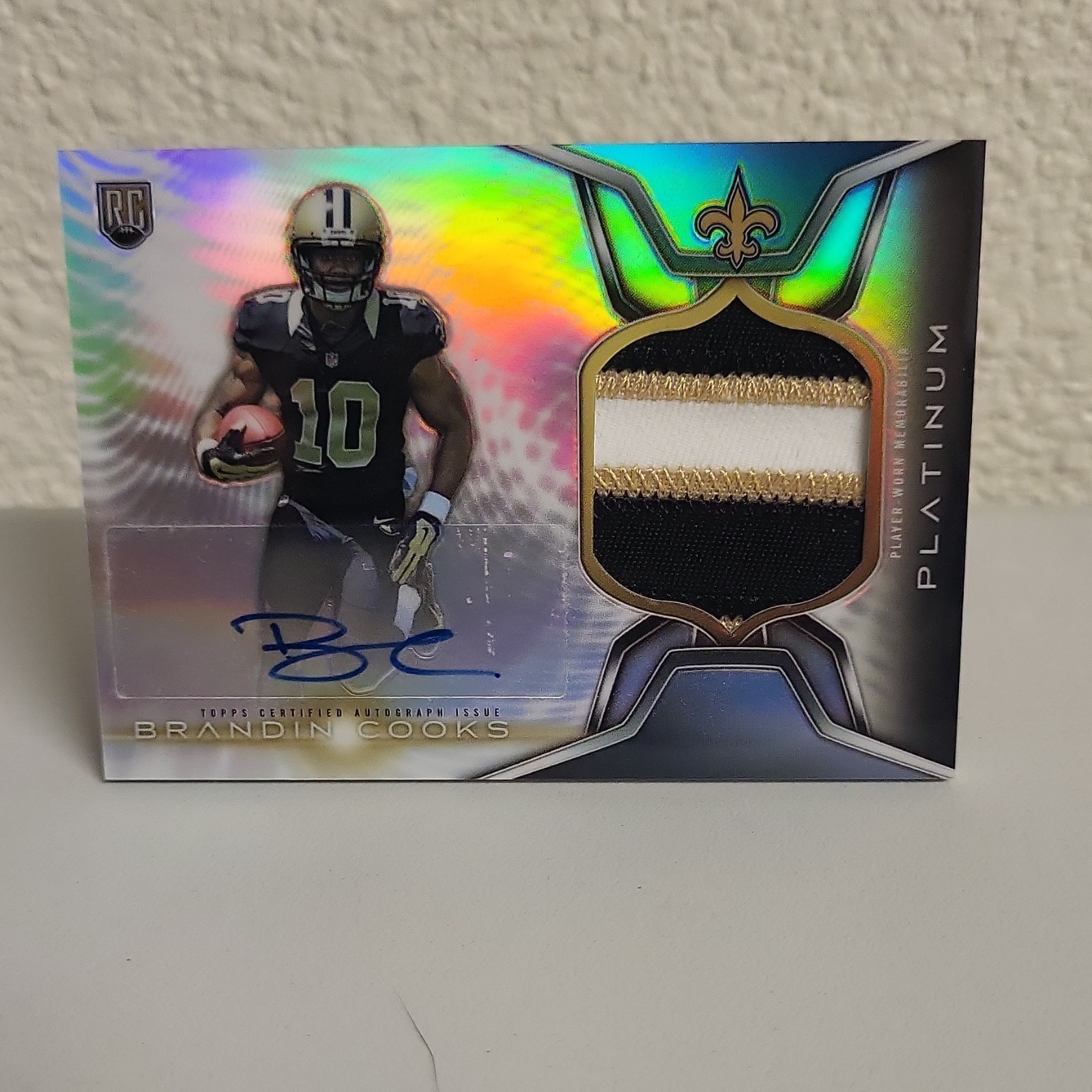 Brandin Cooks Topps Platinum Autograph Rookie Patch #BC Refractor