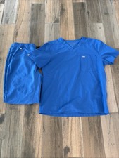 EUC FIGS Women s Technical Collection Blue Scrub Set Size Top XL Joggers XL
