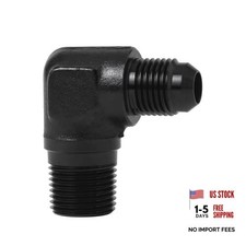 6AN to 3/8" NPT Male Fitting Adapter Aluminum 6AN to 3/8 NPT 90 Degree