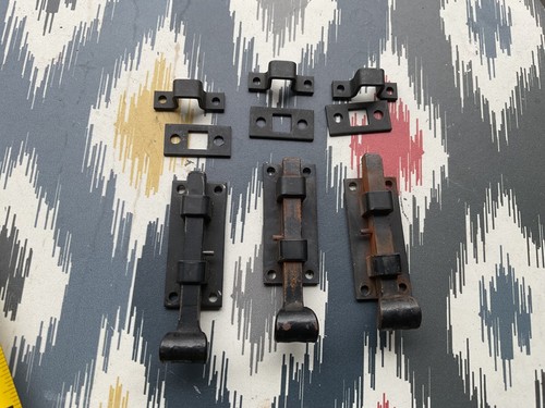 3 Acorn Forged Iron Shutter Slide Bolt  Heavy Duty Exterior Latch – Black