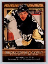 2011-12 UD Biography of a Season Sidney Crosby Pittsburgh Penguins #BOS18